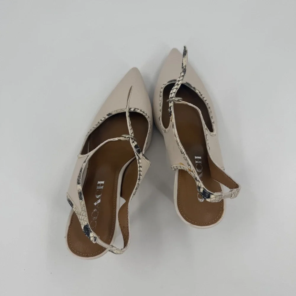 Coach Slingback Sandals Womens 6.5B Gray Pointed Toe Stiletto Heel Buckle Strap